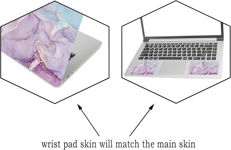 ARTSO Laptop Skin Sticker Decal, 12" 13" 13.3" 14" 15" 15.4" 15.6 inch Laptop Universal Netbook PC Notebook Vinyl Reusable Skin Sticker Cover Art Case Protector Personalized,Purple Blue Marble - Image 5